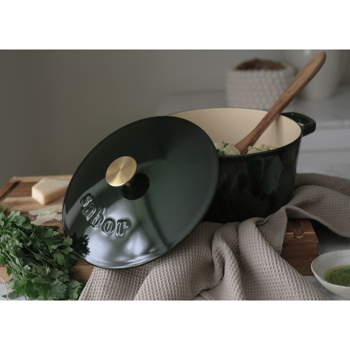Sabor Gjutjärnsgryta 24 cm 4,4 L mörkgrön-Holykitchen