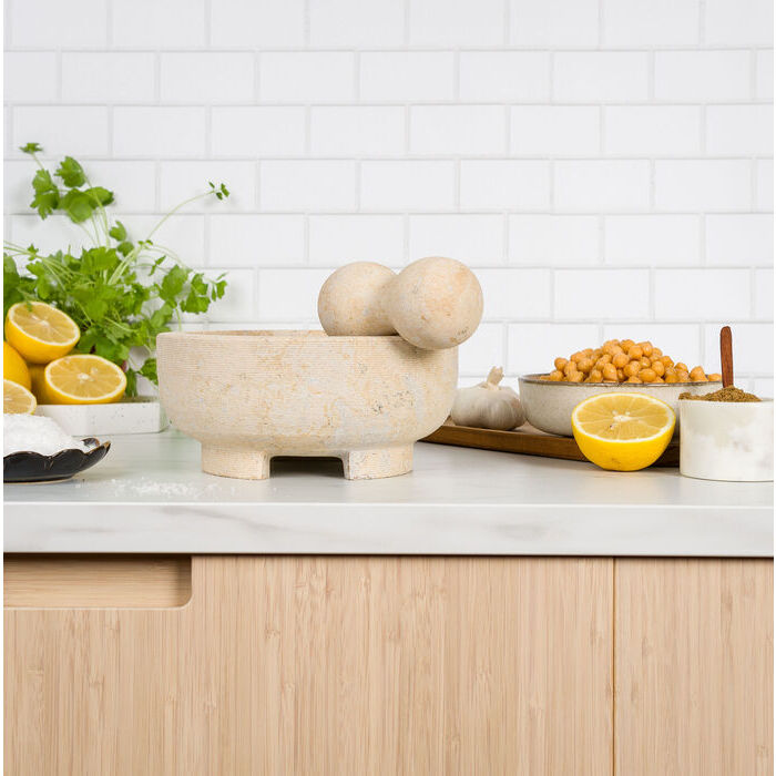 Sabor  Mortel 20 cm beige marmor