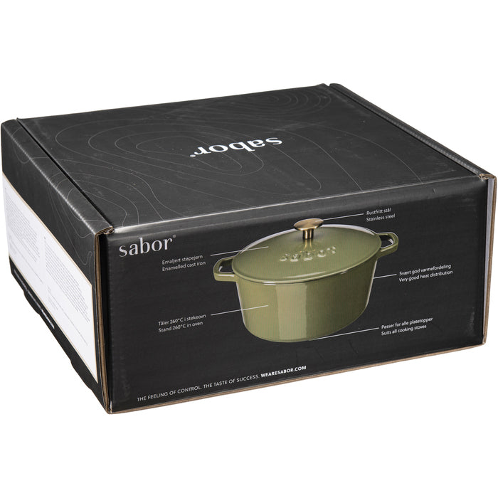 Sabor Gjutjärnsgryta 4,4 L forever olive-Holykitchen