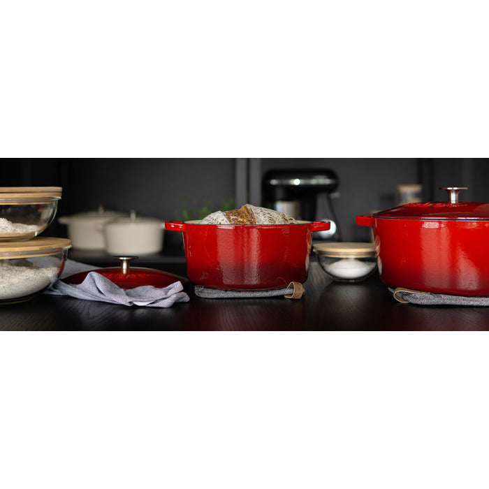 Sabor Gjutjärnsgryta 4,4 L röd-Holykitchen