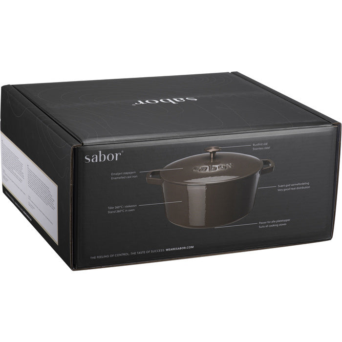 Sabor  Gjutjärnsgryta 6,7 L Mahogny