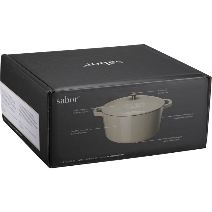 Sabor  Gjutjärnsgryta 6,7 L varmgrå