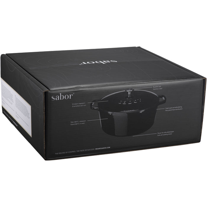 Sabor  Gjutjärnsgryta 32 cm 9,5 L svart