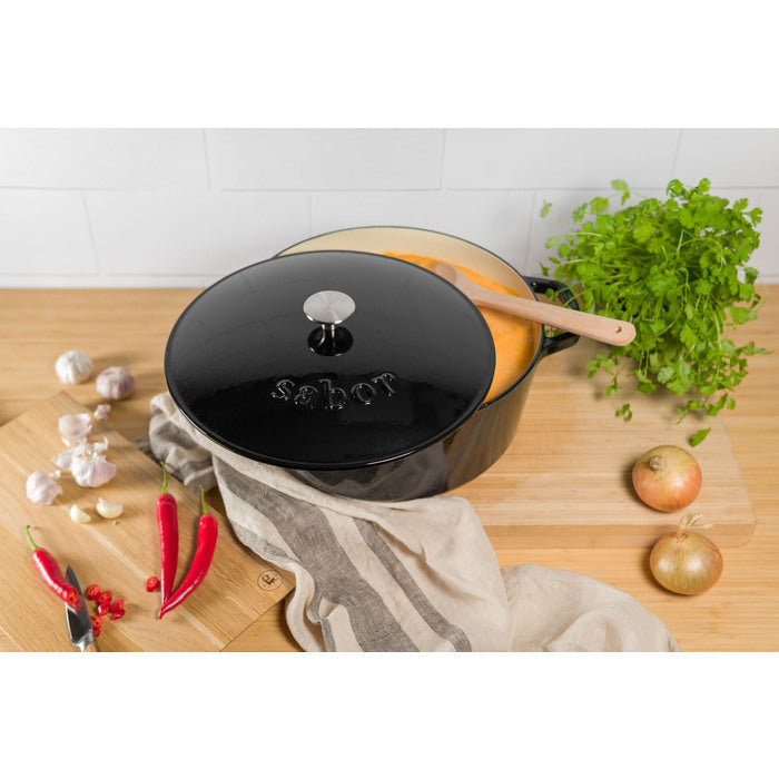 Sabor  Gjutjärnsgryta 32 cm 9,5 L svart