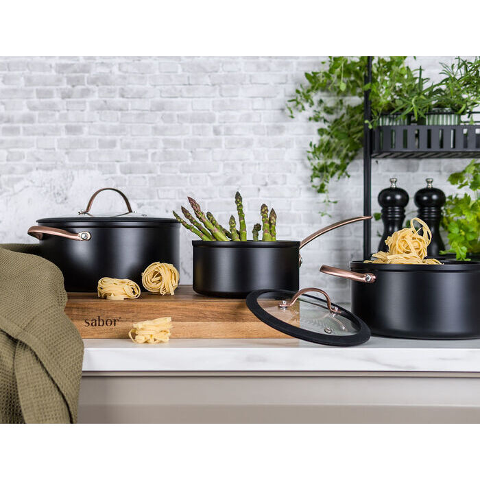 Modern House Black Copper Grytsats s/3 1,5/ 3/ 4,9 l-Holykitchen