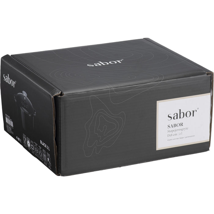 Sabor Gjutjärnsgryta 2 L svart-Holykitchen