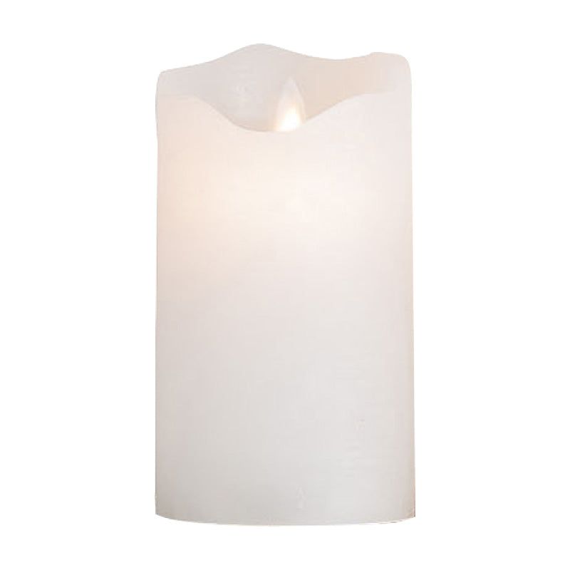 Dorre Elvira Ledjus vit timer 4/8  levande låga 8*14,2 cm