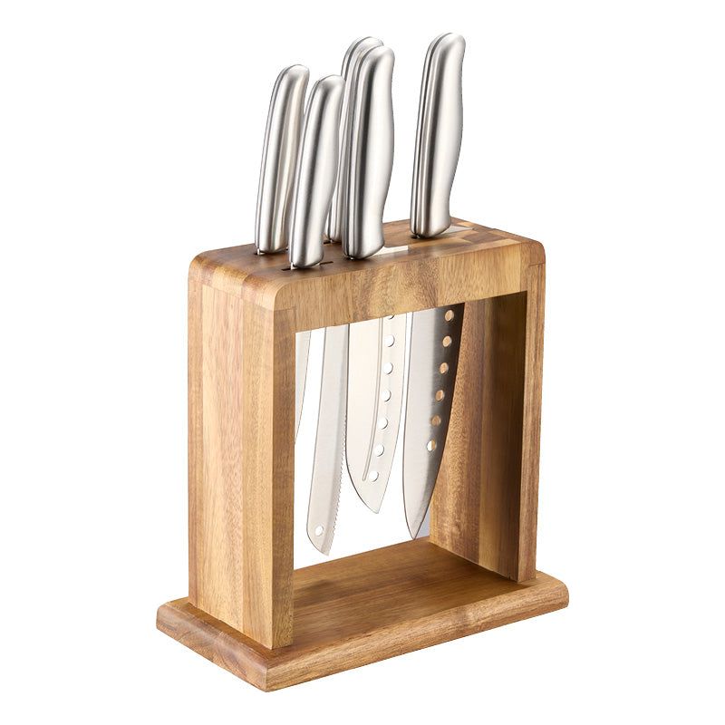 Dorre Kaira Knivställ för 5 knivar akacia trä 23 *12*23,4 cm-Holykitchen