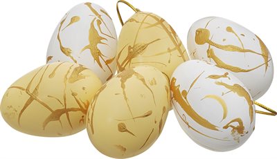 Cult Design Påska Goldie  ägg vit/gul/guld 6-pack i box
