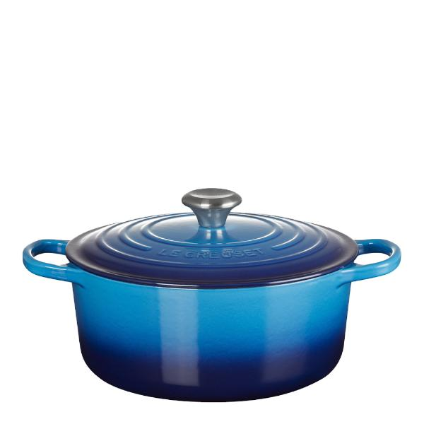 Le Creuset Signature gjutjärnsgryta rund 26 cm 5,3 L Azure Blue-Holykitchen