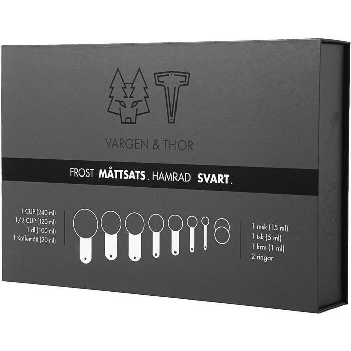 Vargen & Thor Frost Black måttskedar – 7 st (upp till 240 ml)