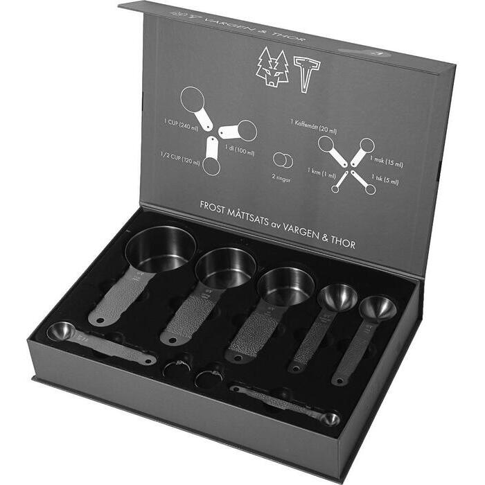 Vargen & Thor Frost Black måttskedar – 7 st (upp till 240 ml)