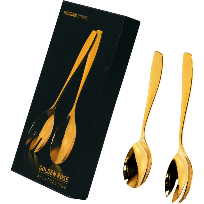 Modern House Golden Rose Salladsbestick s/2