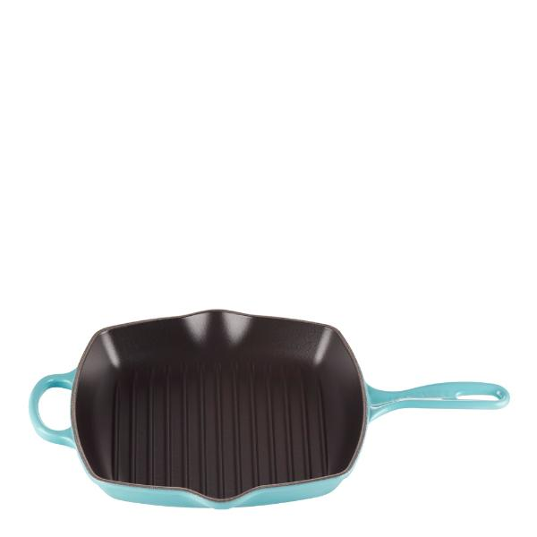 Le Creuset Signature grillpanna kvadratisk gjutjärn 26 cm Caribbean-Holykitchen