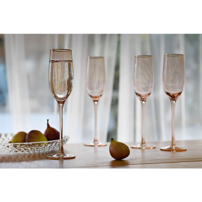 Modern House Soft Pink Champagneglas 4-pack 22 cl-Holykitchen