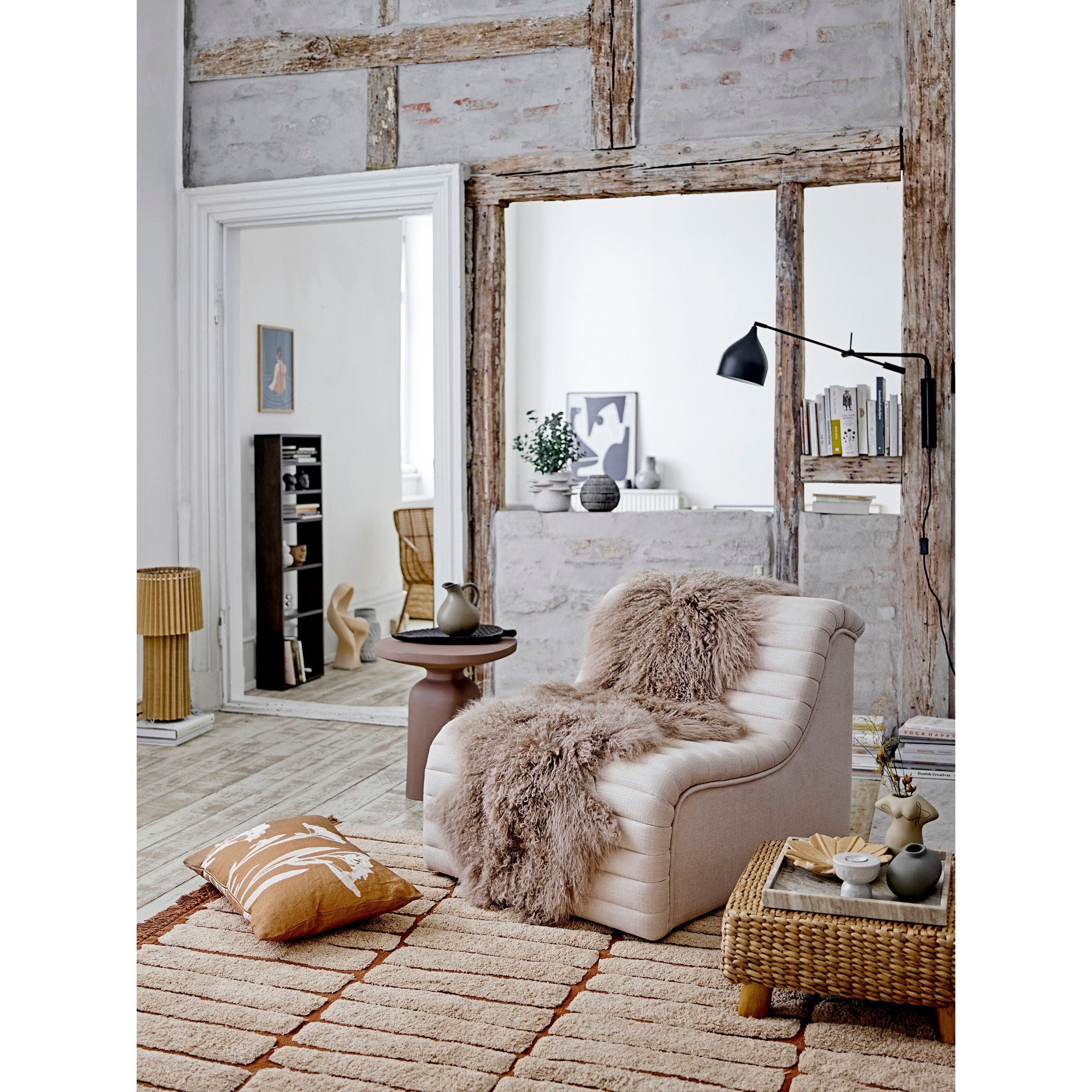 Bloomingville Allure Loungestol, Natur, Polyester