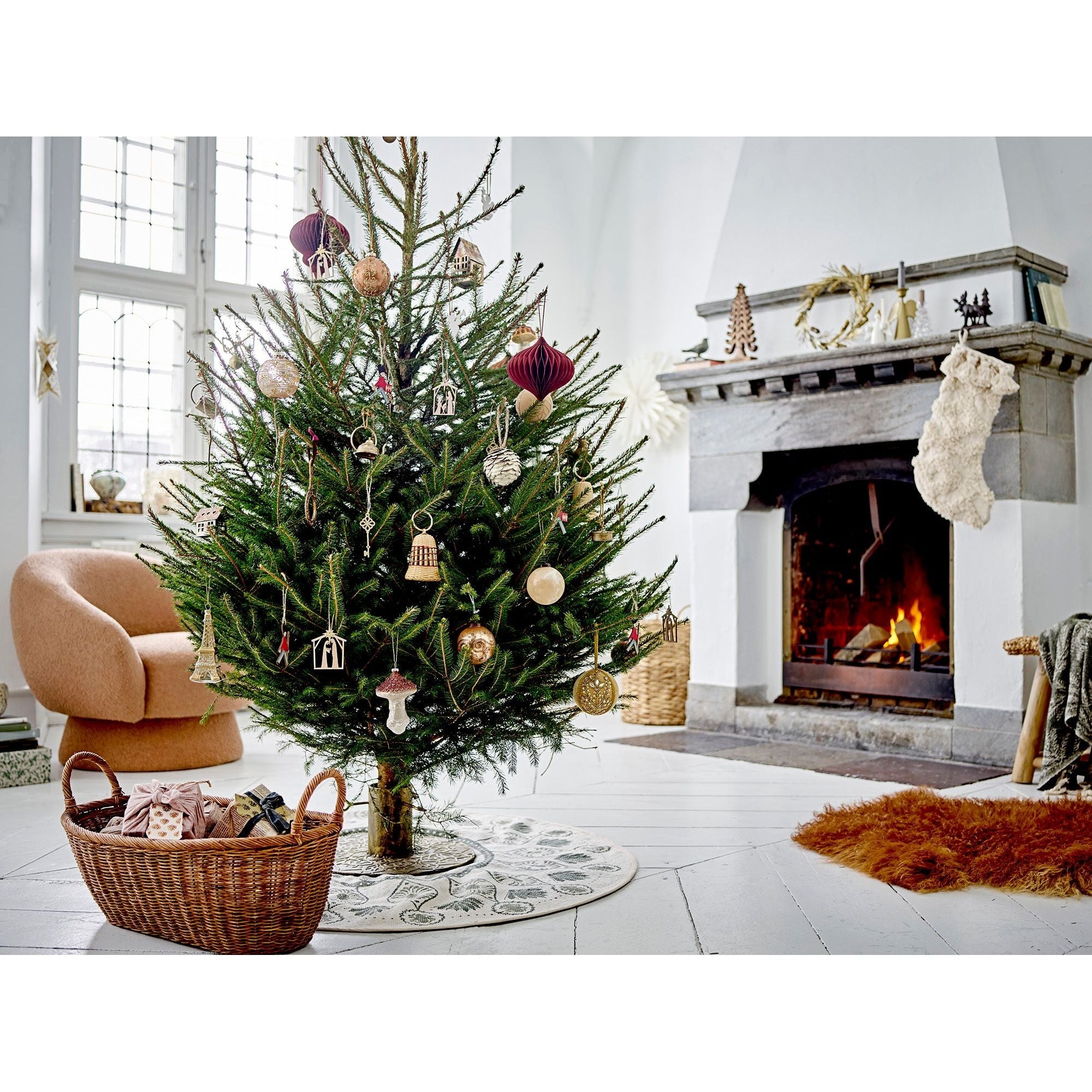 Bloomingville Kaley Ornament, Guld, Trä