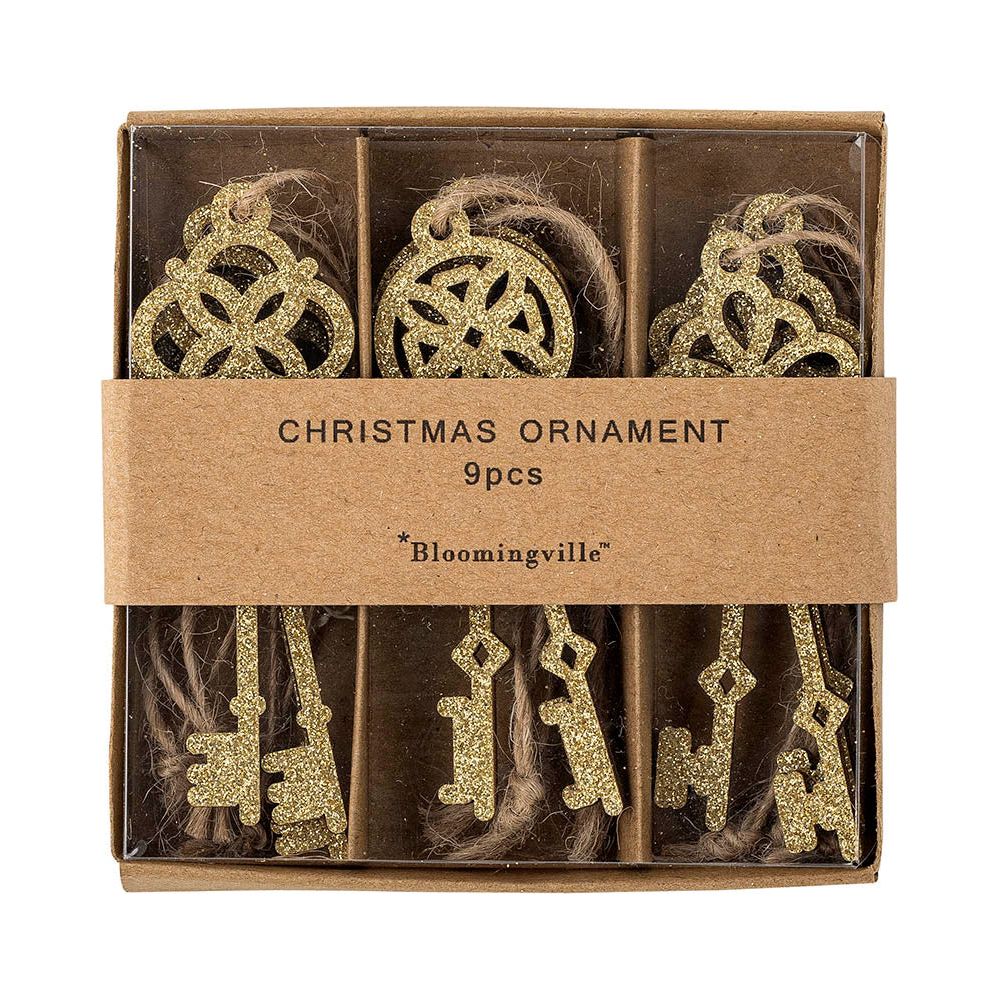Bloomingville Kaley Ornament, Guld, Trä