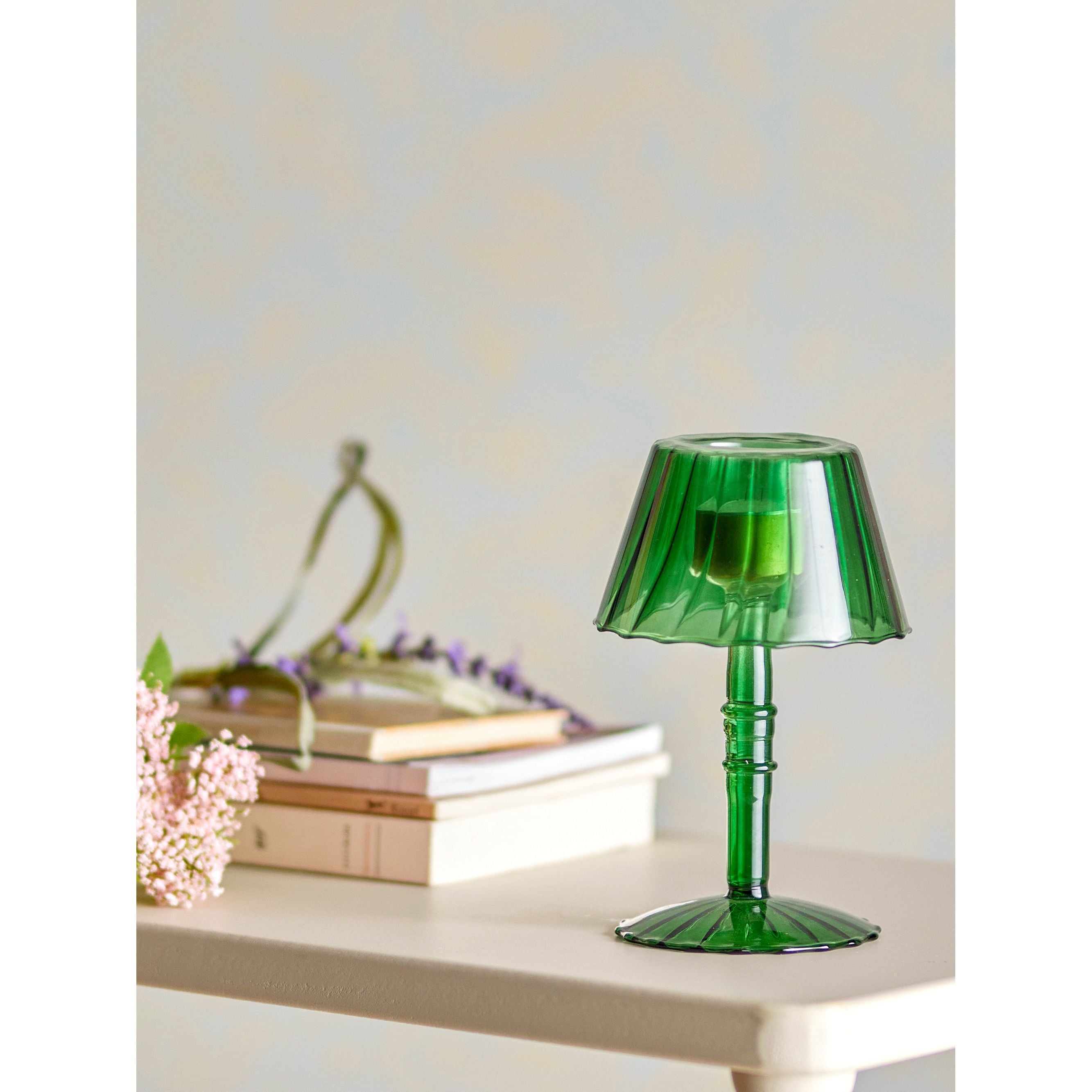 Bloomingville Cisco Ljusstake, Grön, Glas
