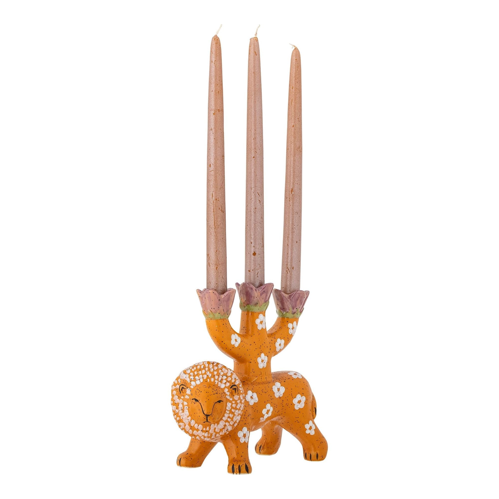 Bloomingville Lazar Ljusstake, Orange, Stengods