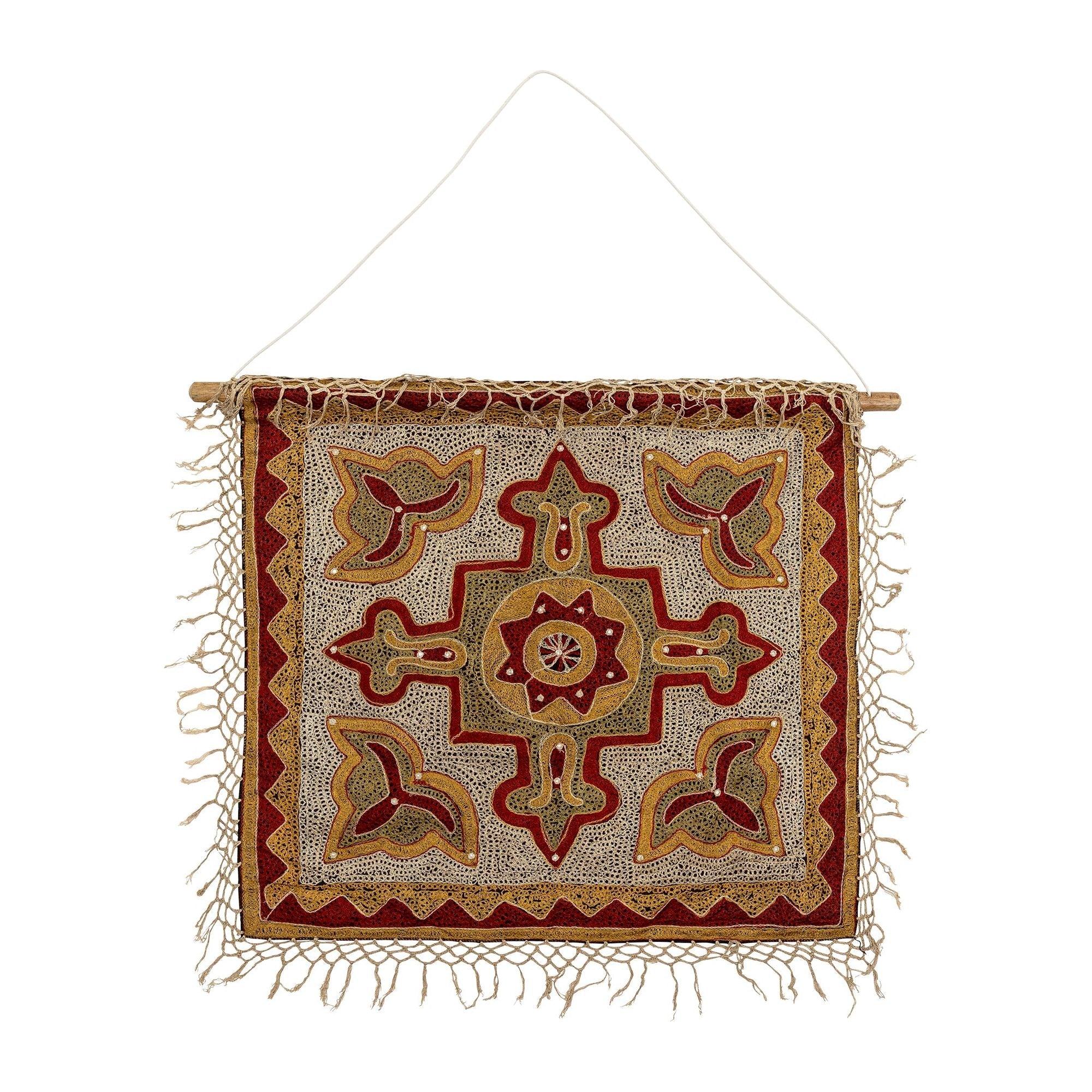 Creative Collection Mughal Väggdekoration, Röd, Bomull