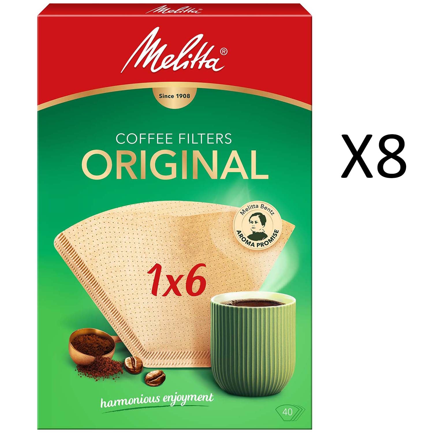 Melitta Kaffefilter 1X6 40pack (Obs 8 DFP)-Holykitchen