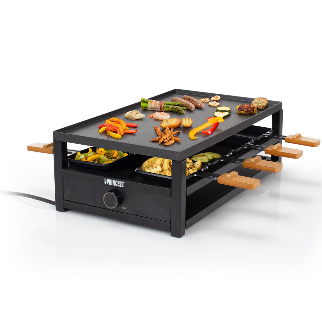 Princess Raclette 162655 Black Steel Raclette för 8pers.-Holykitchen