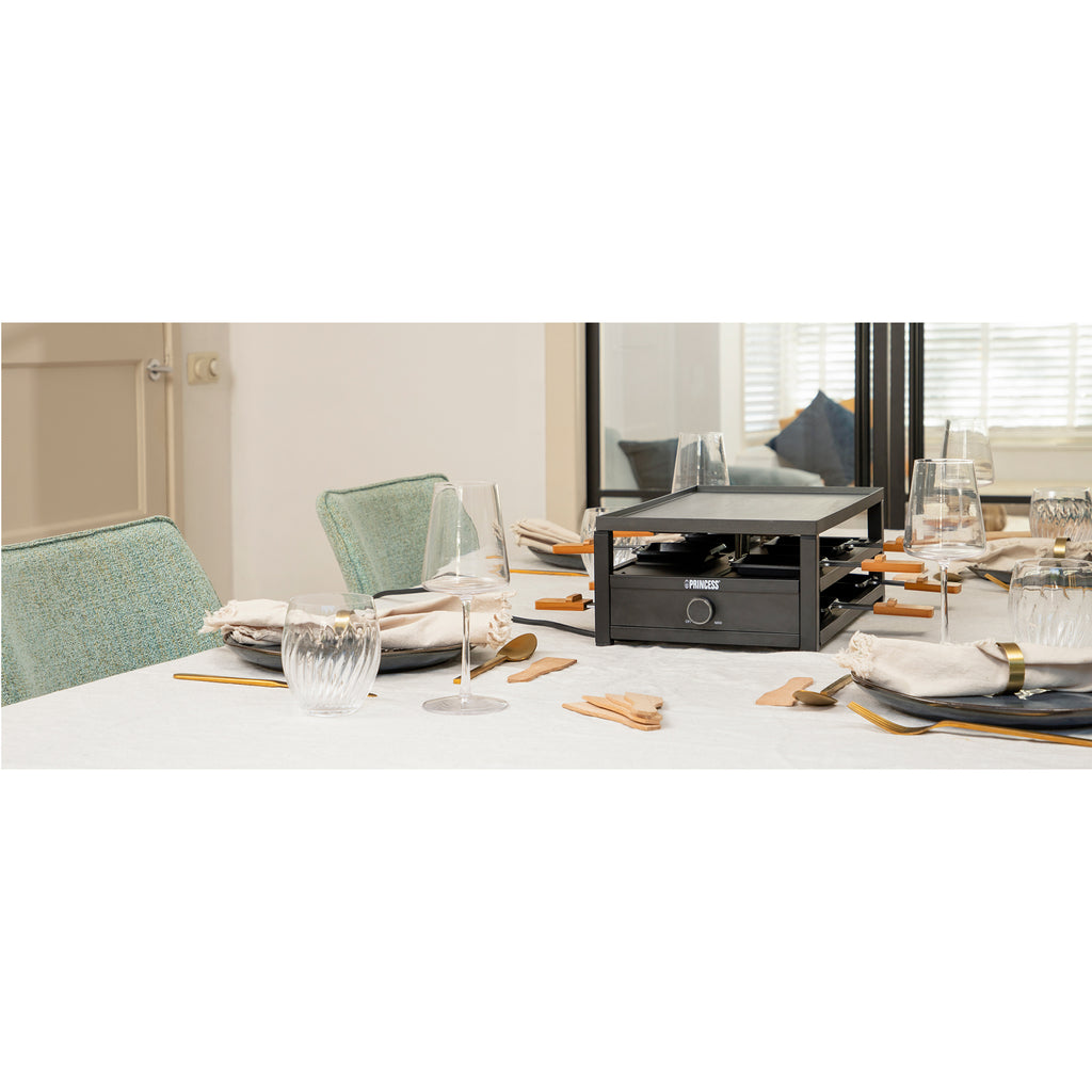 Princess Raclette 162655 Black Steel Raclette för 8pers.-Holykitchen