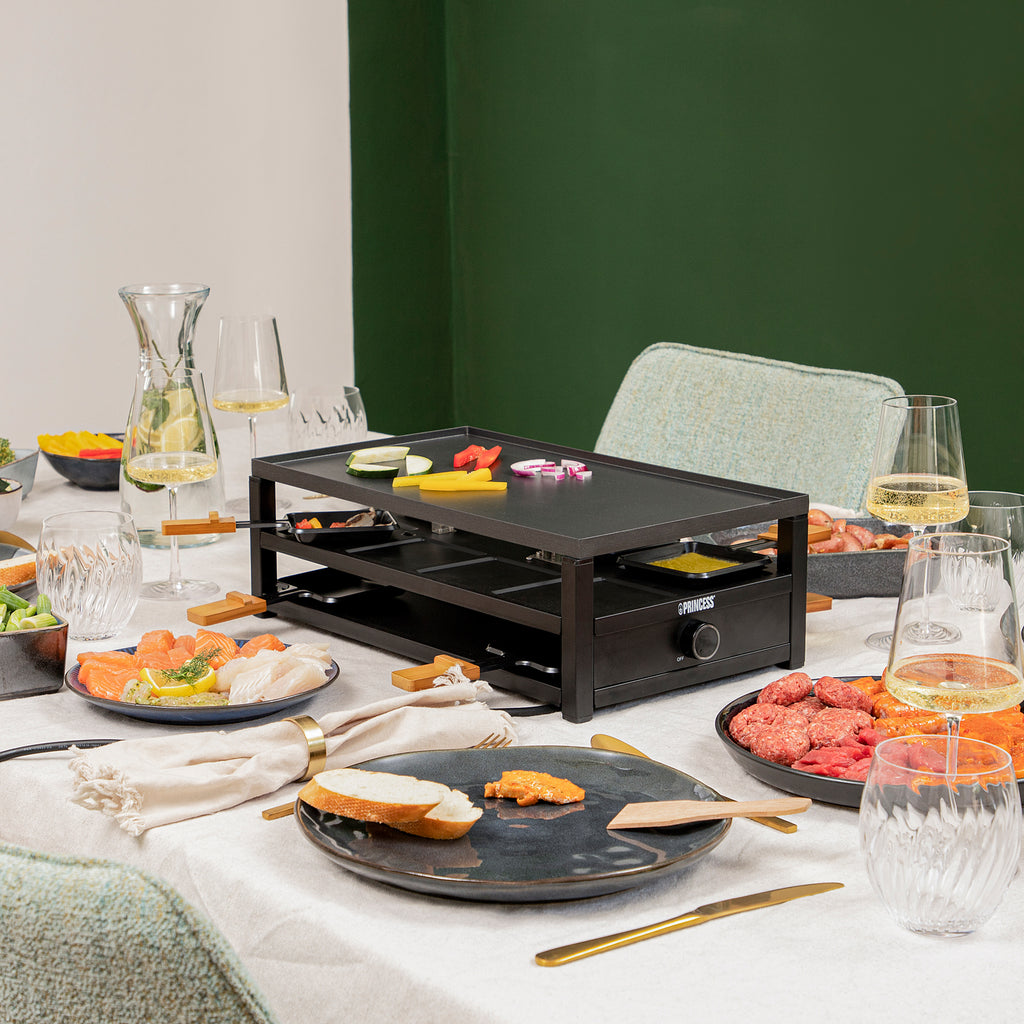 Princess Raclette 162655 Black Steel Raclette för 8pers.-Holykitchen