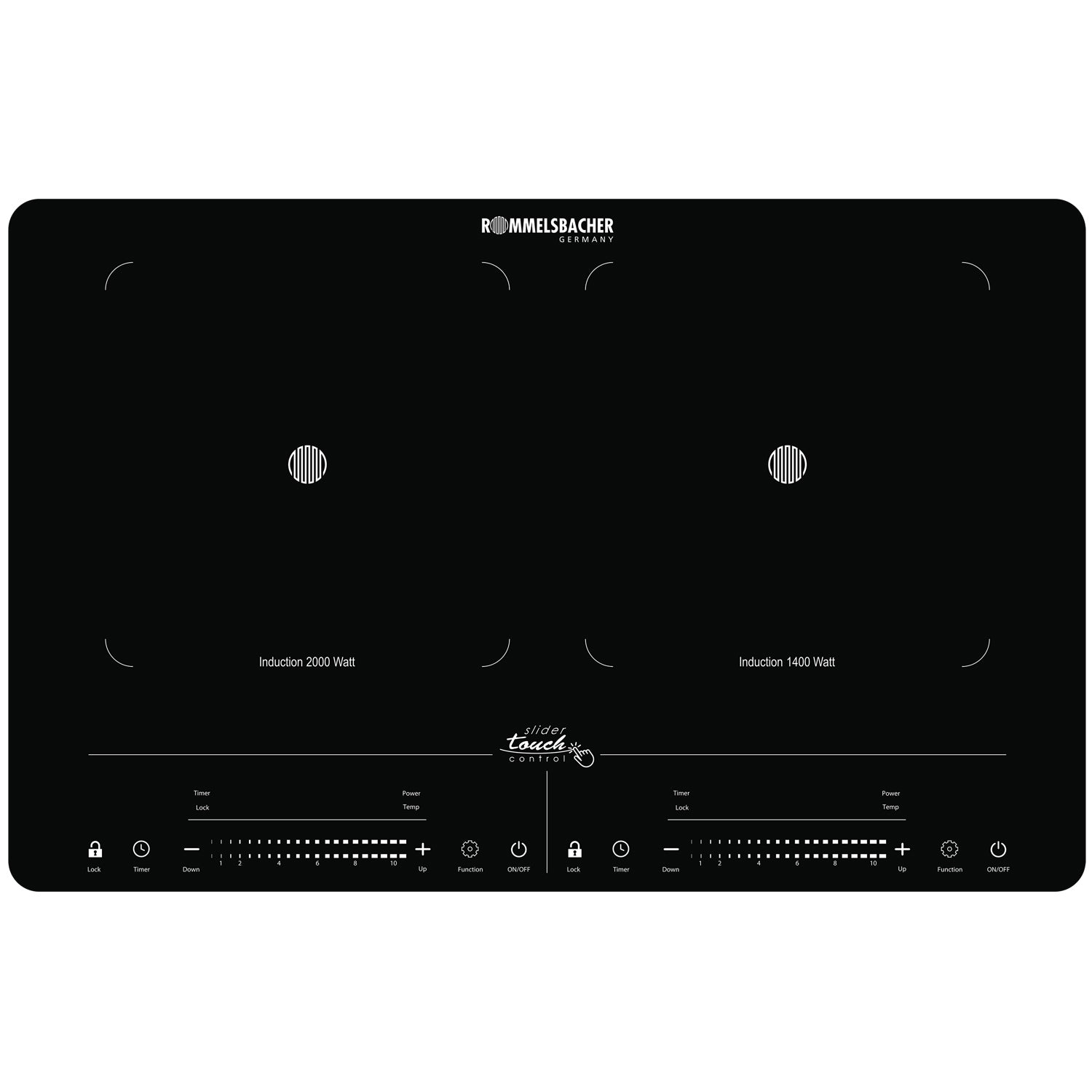 Rommelsbacher Kokplatta Dubbel Induktion CT 3420/IN 2000W LED