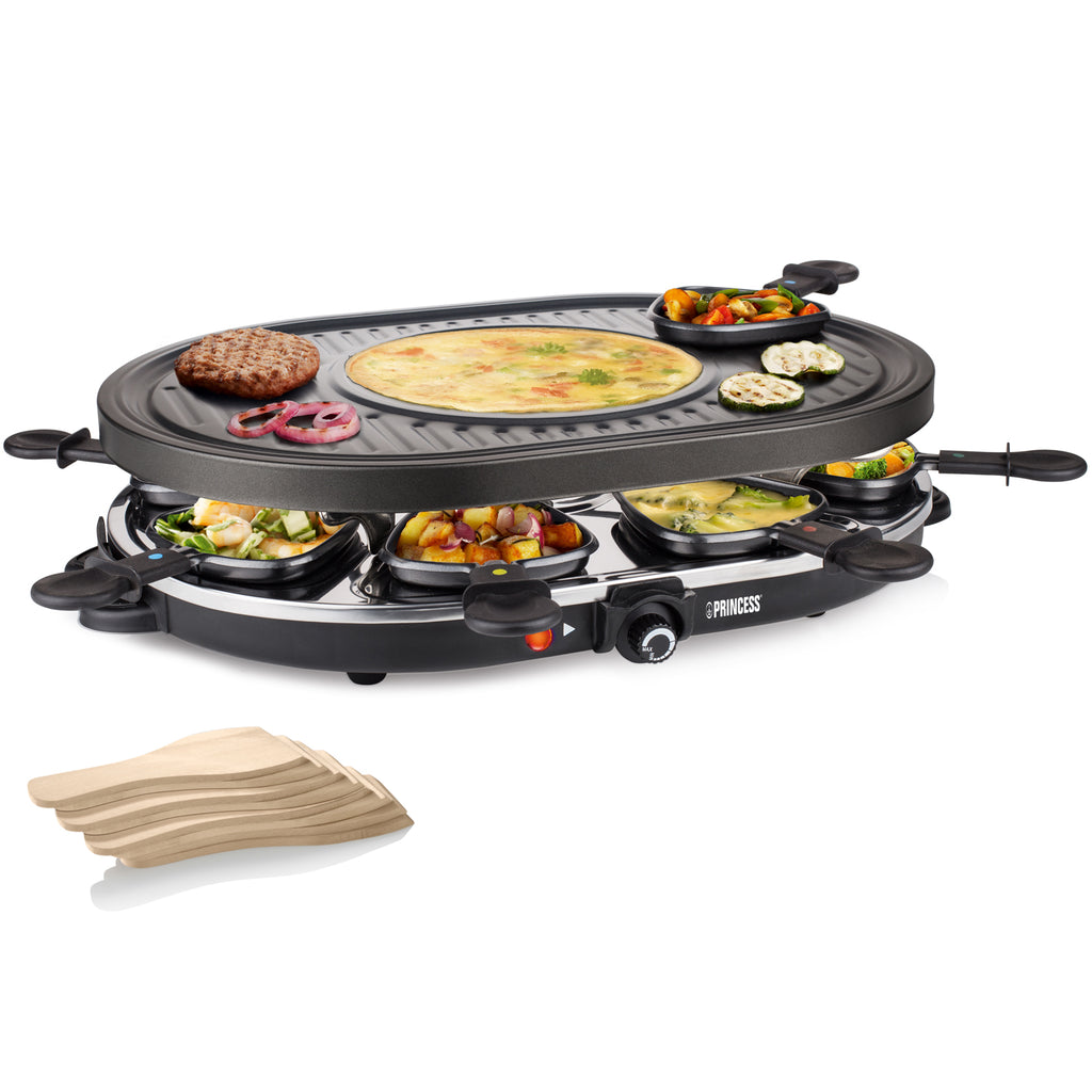 Princess Raclette 8 Oval Grill Party 162700 43X30cm grillplatta-Holykitchen