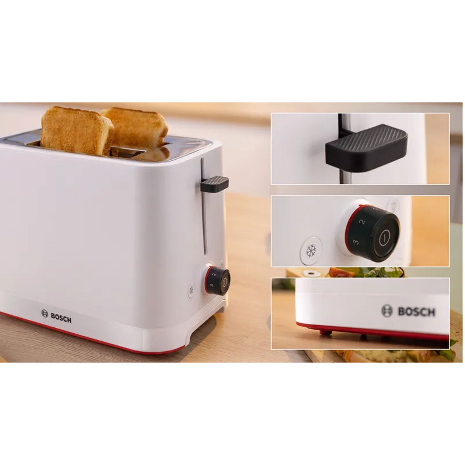 Bosch Brödrost TAT3M121 Vit 950W Bagels Funktion.