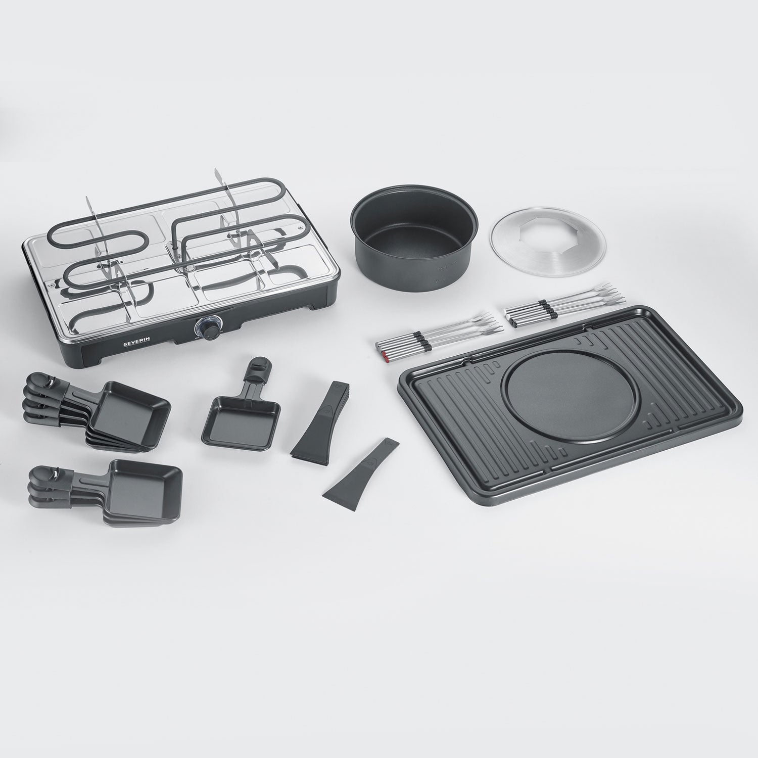 Severin Fondue/Raclette Kombinerad 8pannor 2in1 RG 2347