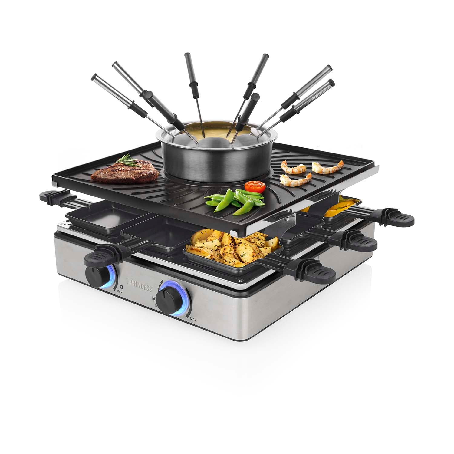Princess Raclette & Fondue 162670 31X31cm 1700W 1,3l