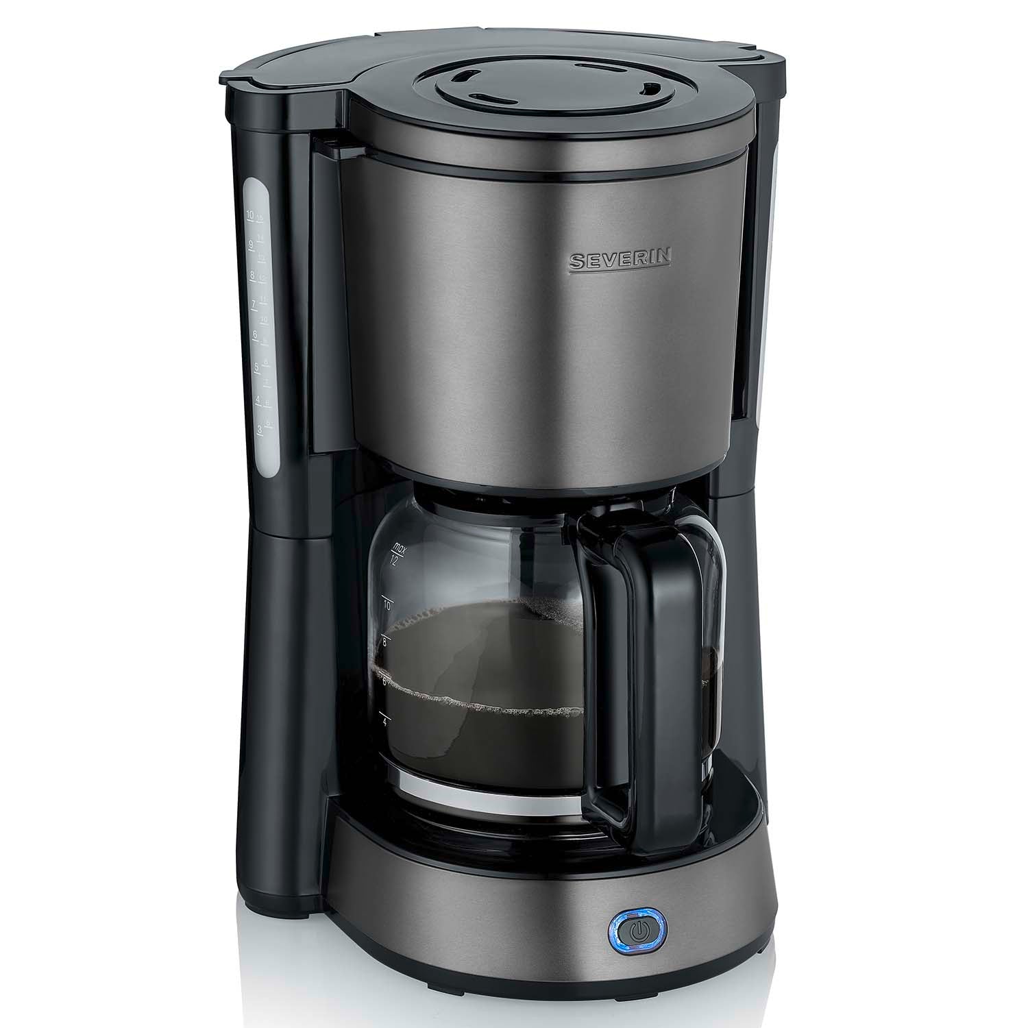 Severin Kaffebryggare Dark Inox 1000W 1,25L KA9340