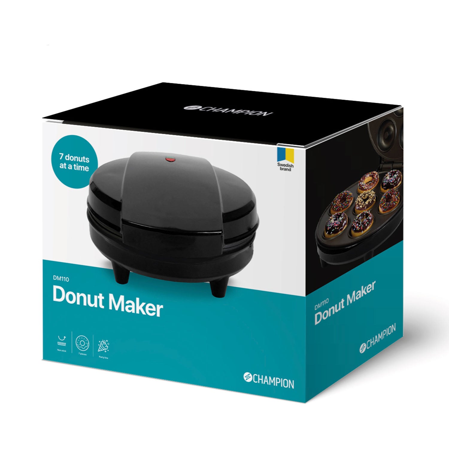 Champion Donut Maker 7 Munkar 700W DM110 Svart-Holykitchen