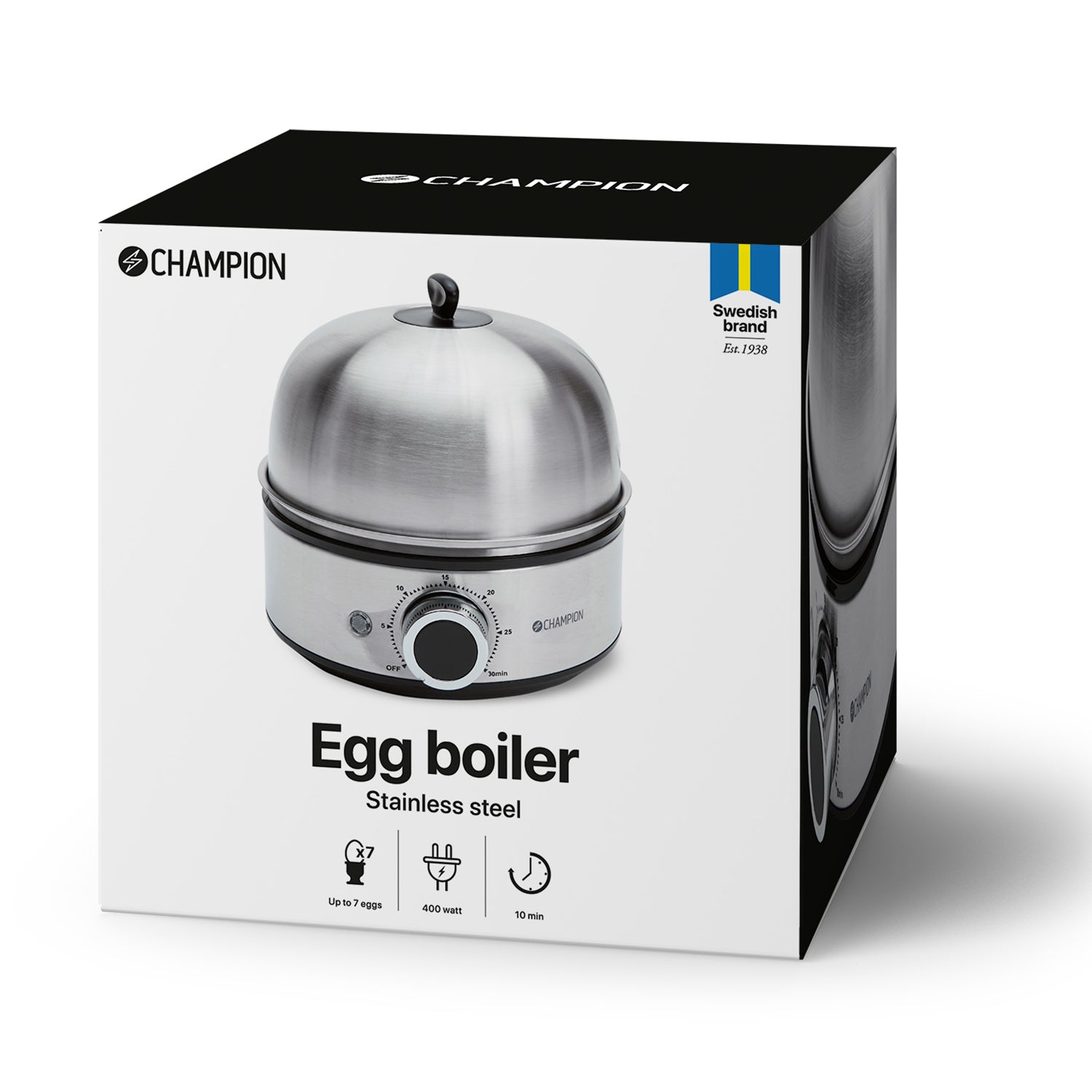 Champion Äggkokare Timer 7 Ägg EB600 Rostfri-Holykitchen