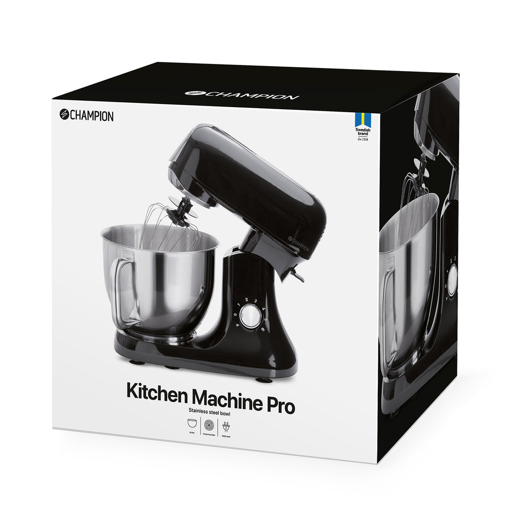 Champion Köksmaskin Pro 6L 1200W KA400 Shiny Black-Holykitchen