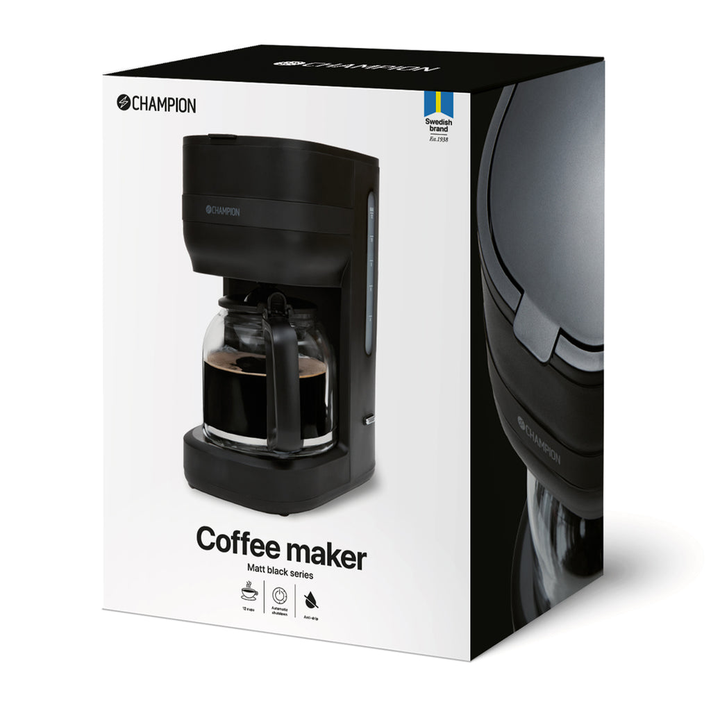 Champion Kaffebryggare 12-koppar/1,5L KB300 Mattsvart