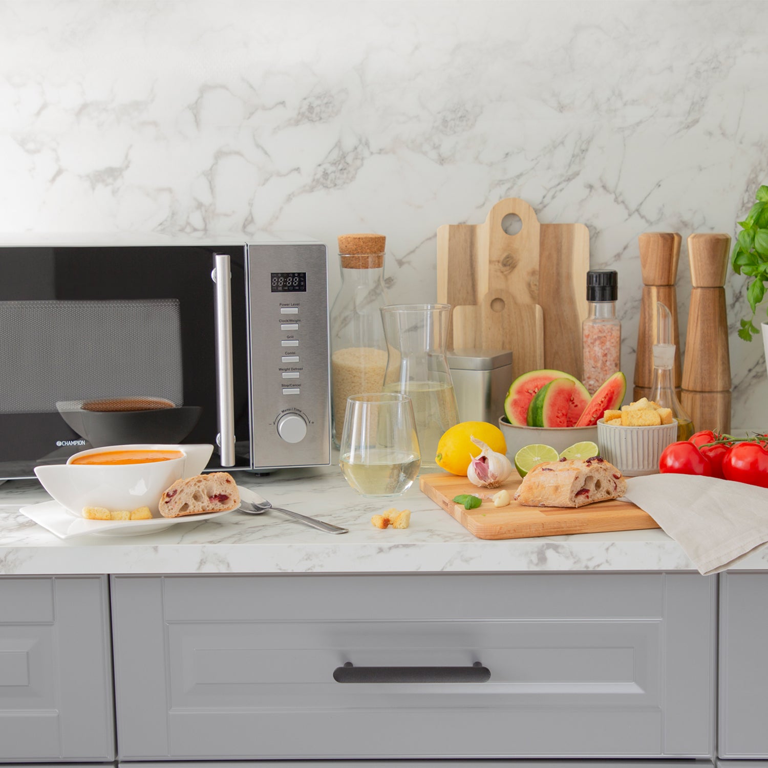 Champion Mikrovågsugn Pro 23L 900W MW135 Rostfri