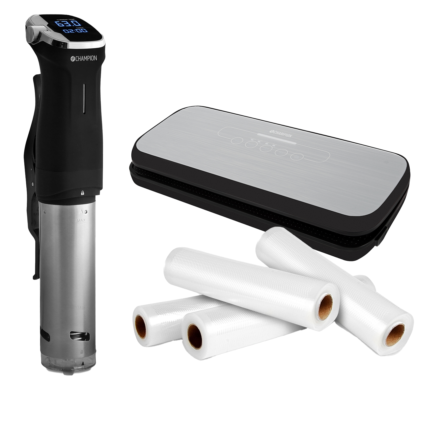 Champion Sous videpaket m. vakuumförpackare Fresh & 4 rullar