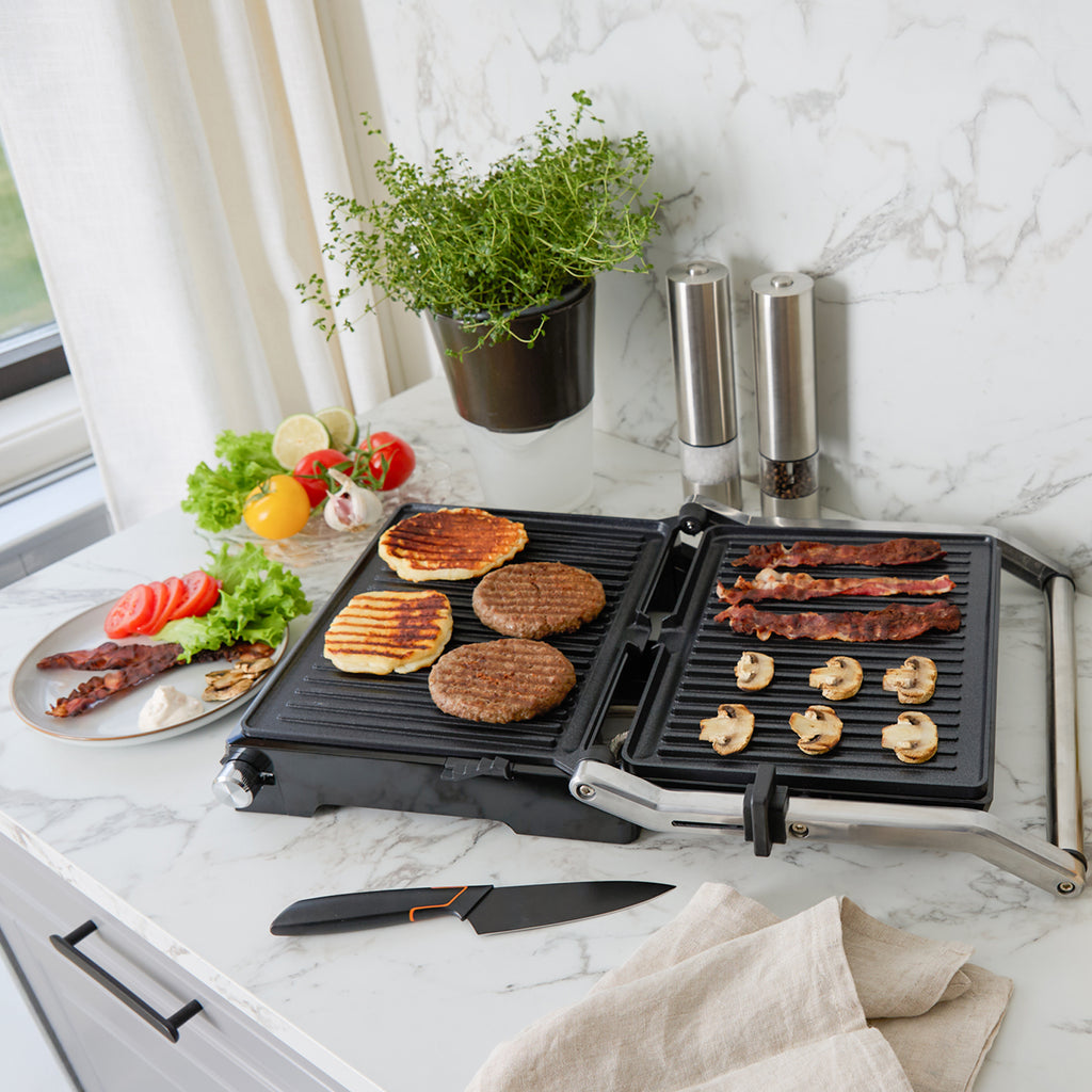 Champion Paninigrill Pro Health 2in1 med Bordsgrill 2000W PG600 Rostfri-Holykitchen