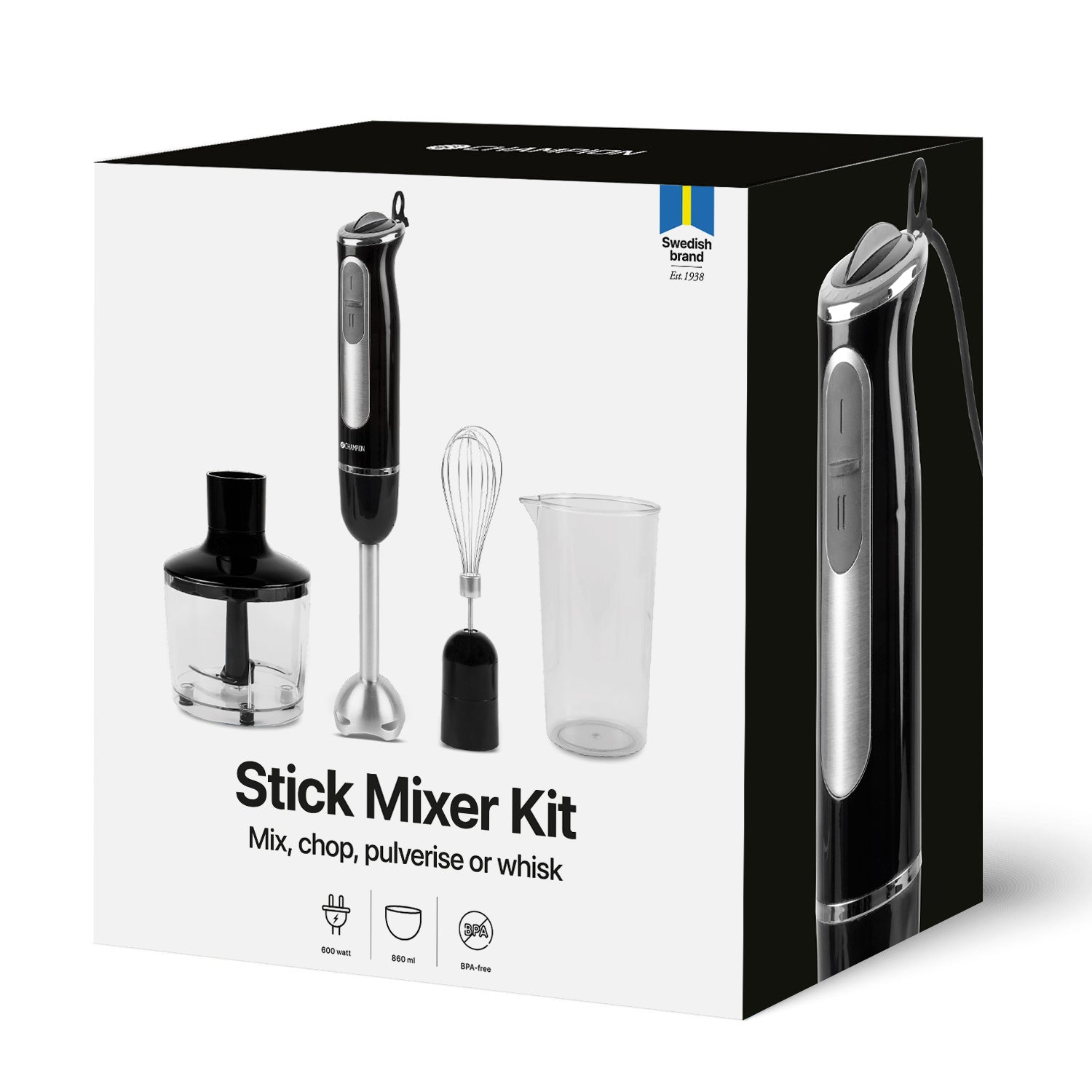 Champion Stavmixer MultiKit 600W STM200 Rostfri/Svart-Holykitchen