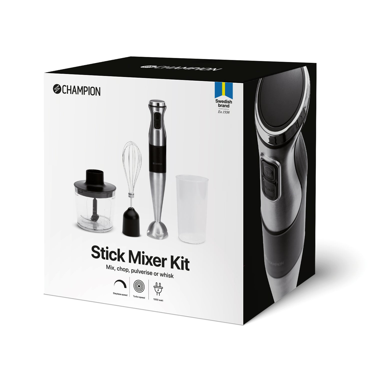 Champion Stavmixer MultiKit 1000W STM600 Rostfri/Svart-Holykitchen