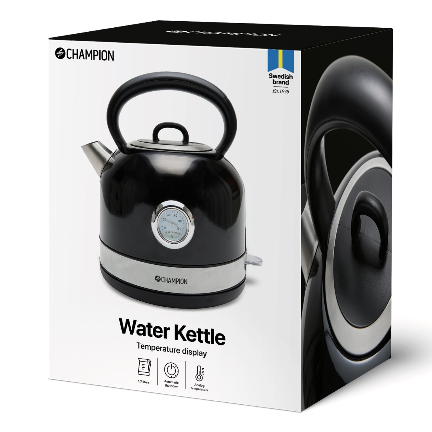 Champion Vattenkokare Retro 1,7L VK401 Svart