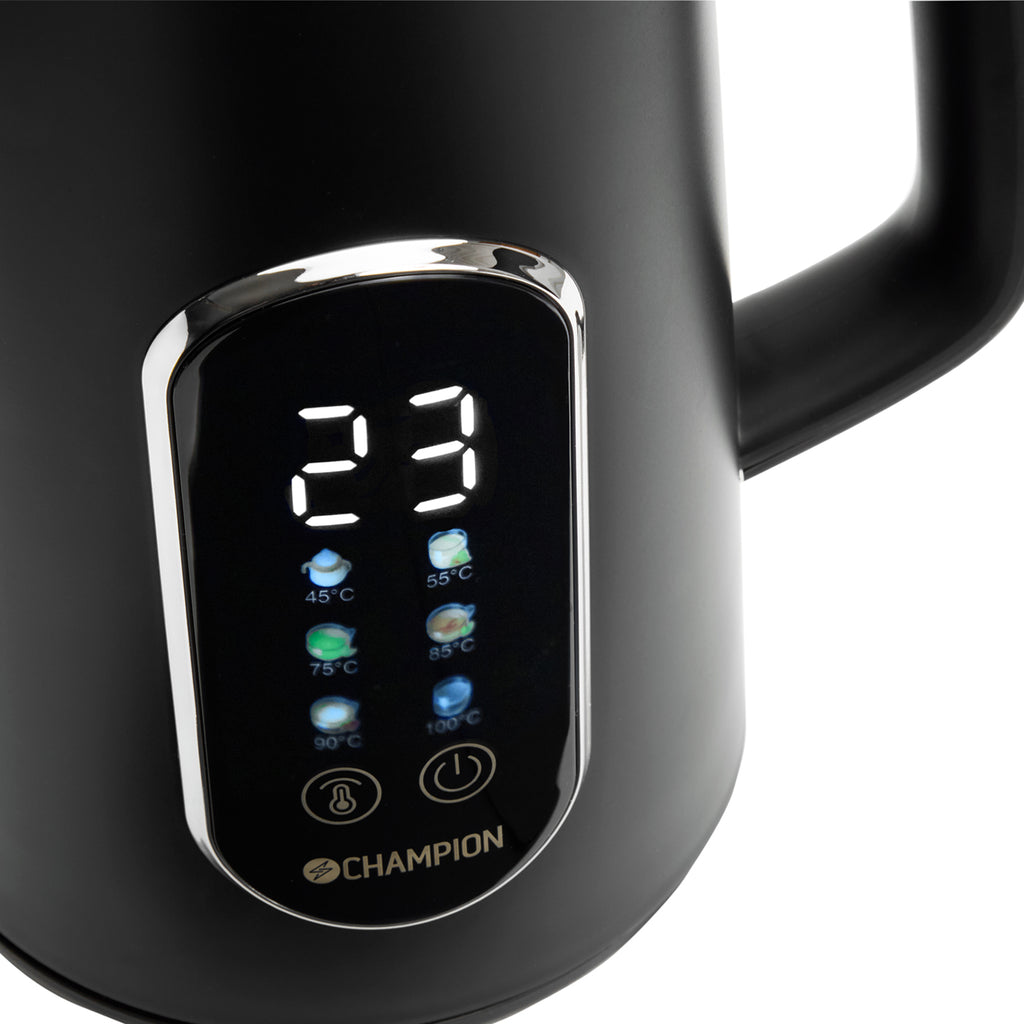 Champion Vattenkokare Digital Temp Varmhållning 1,7L VK800 Mattsvart-Holykitchen