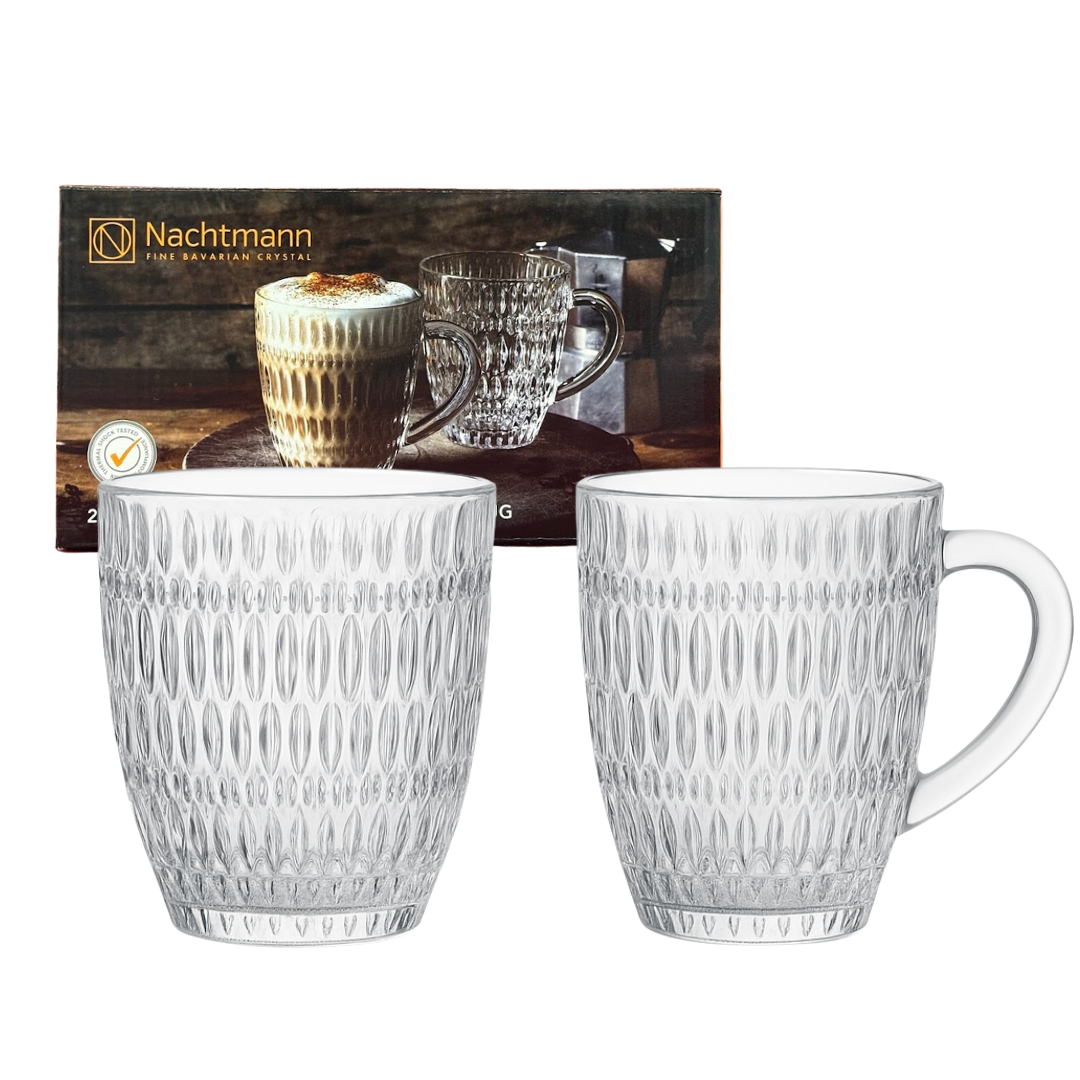 Mugg 39,2 cl – 2-pack i kristallglas med etnomönster