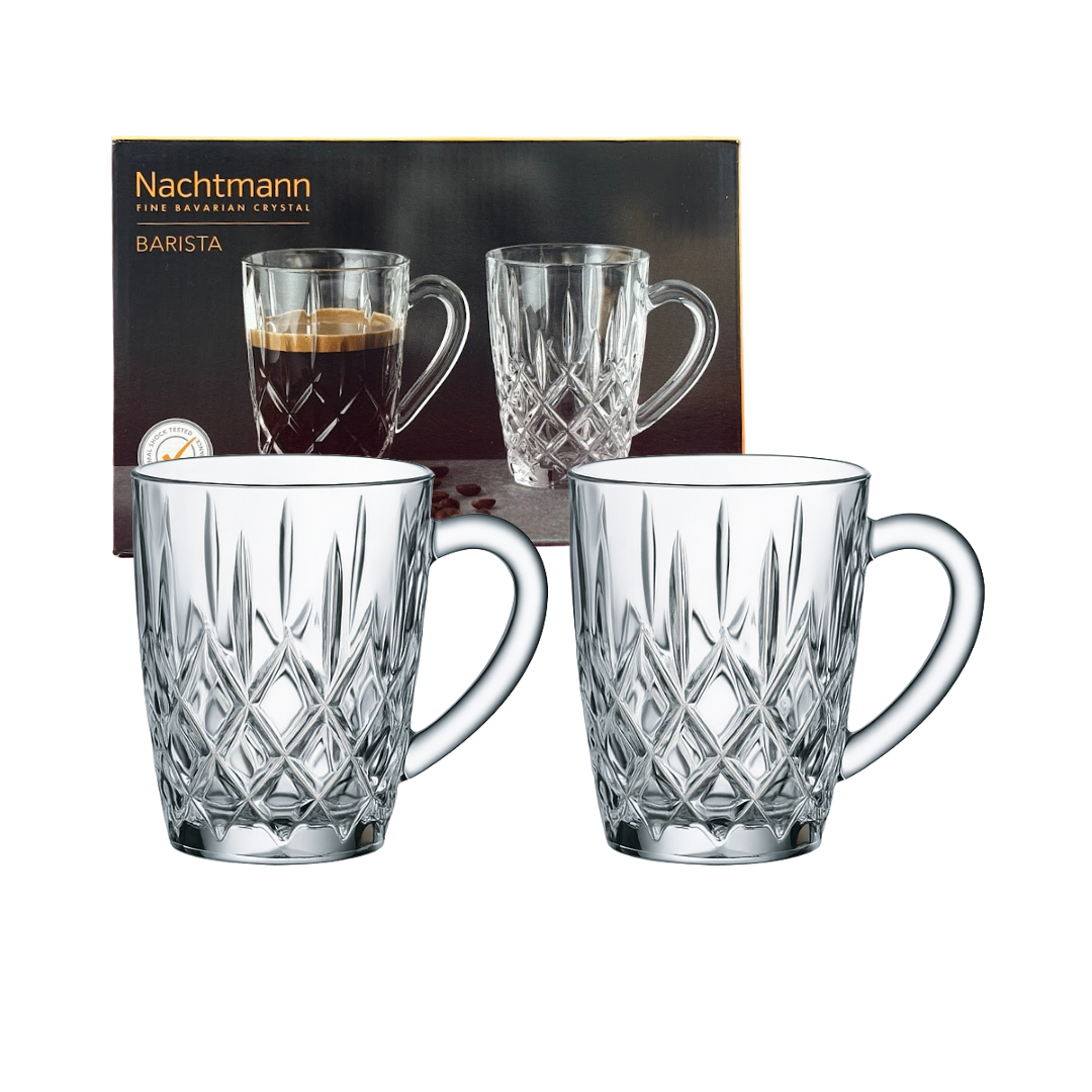 Kaffeglas 34,7 cl – 2-pack i klart slipat kristallglas