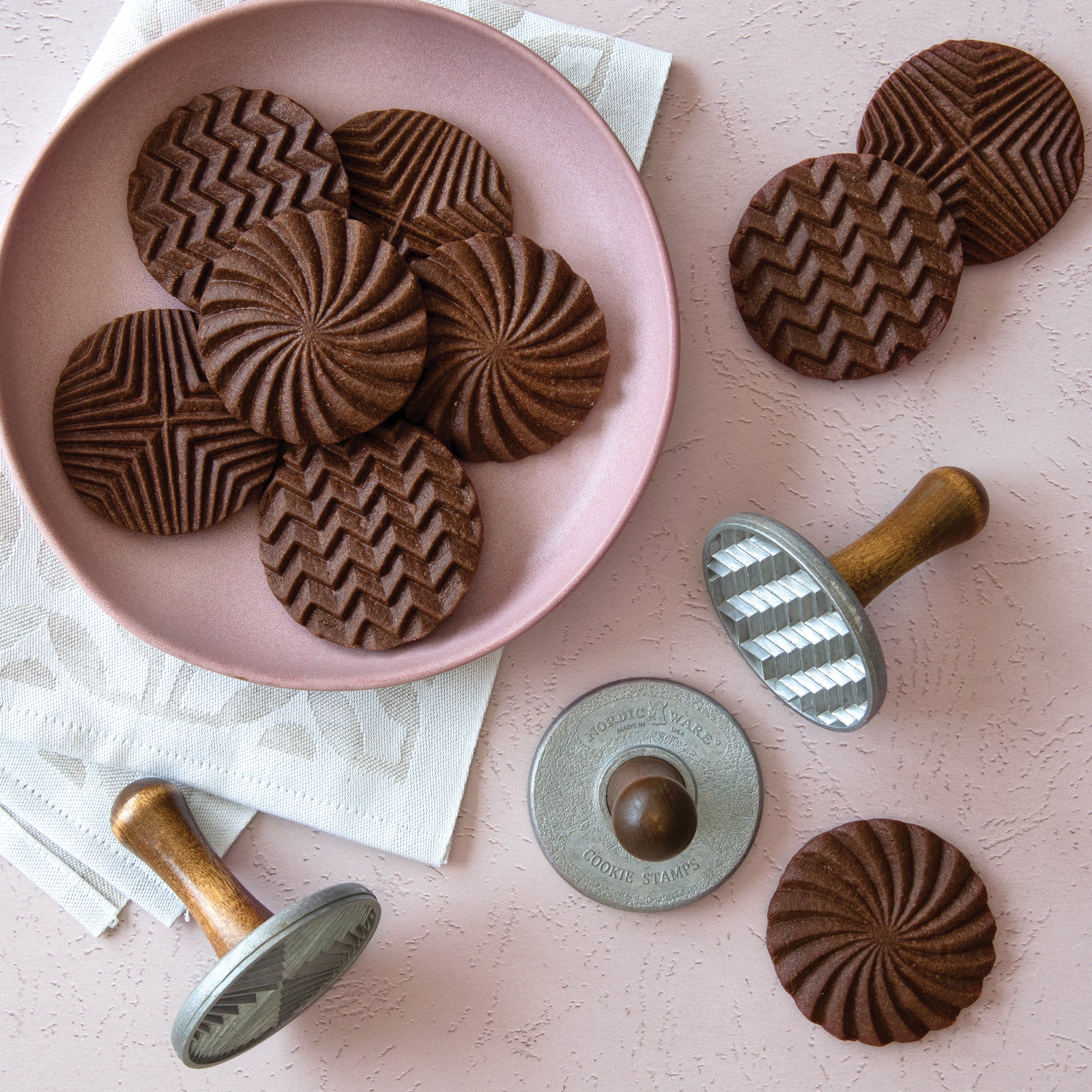 Nordic Ware Nordic Ware Geo Heirloom Cookie Stamps-Holykitchen