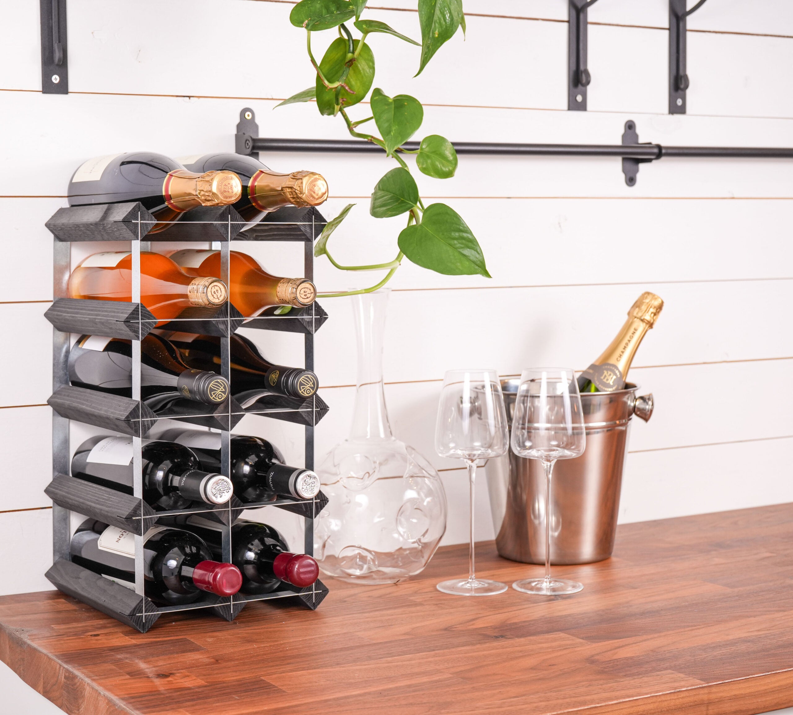 The Swedish Wine Rack Factory Vinställ 12 Flaskor Omonterat Svart-Holykitchen